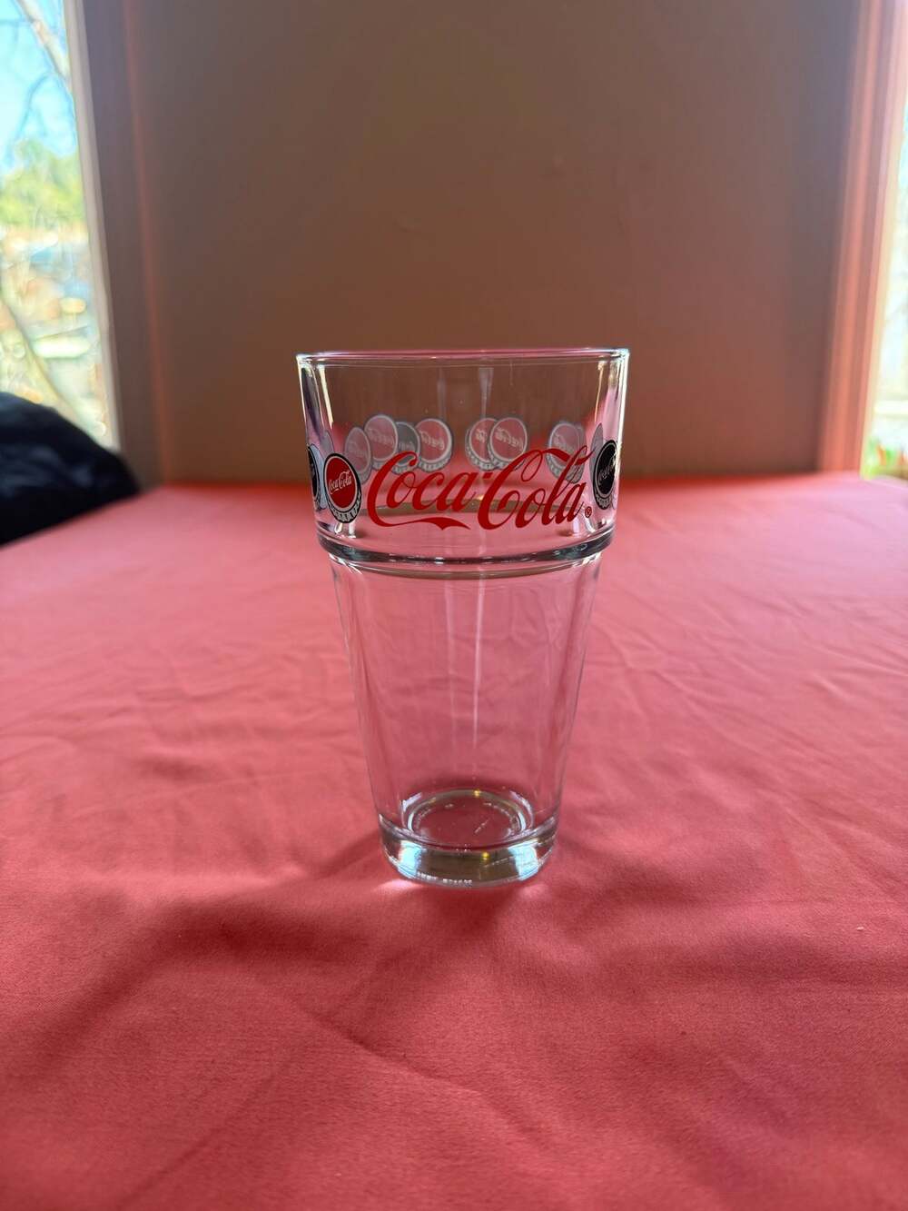 Vintage Anchor Hocking Coca-Cola Bottle Caps Glass 16oz Sure Guard Tumbler